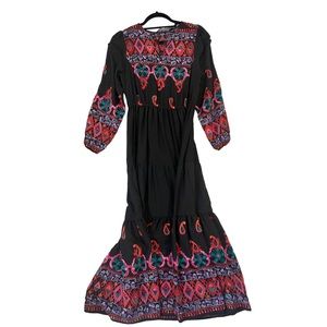 CHRISTY DAWN embroidered black dress